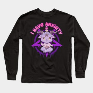 I have Anxiety - Creepy Cute Baphomet T-Shirt Long Sleeve T-Shirt